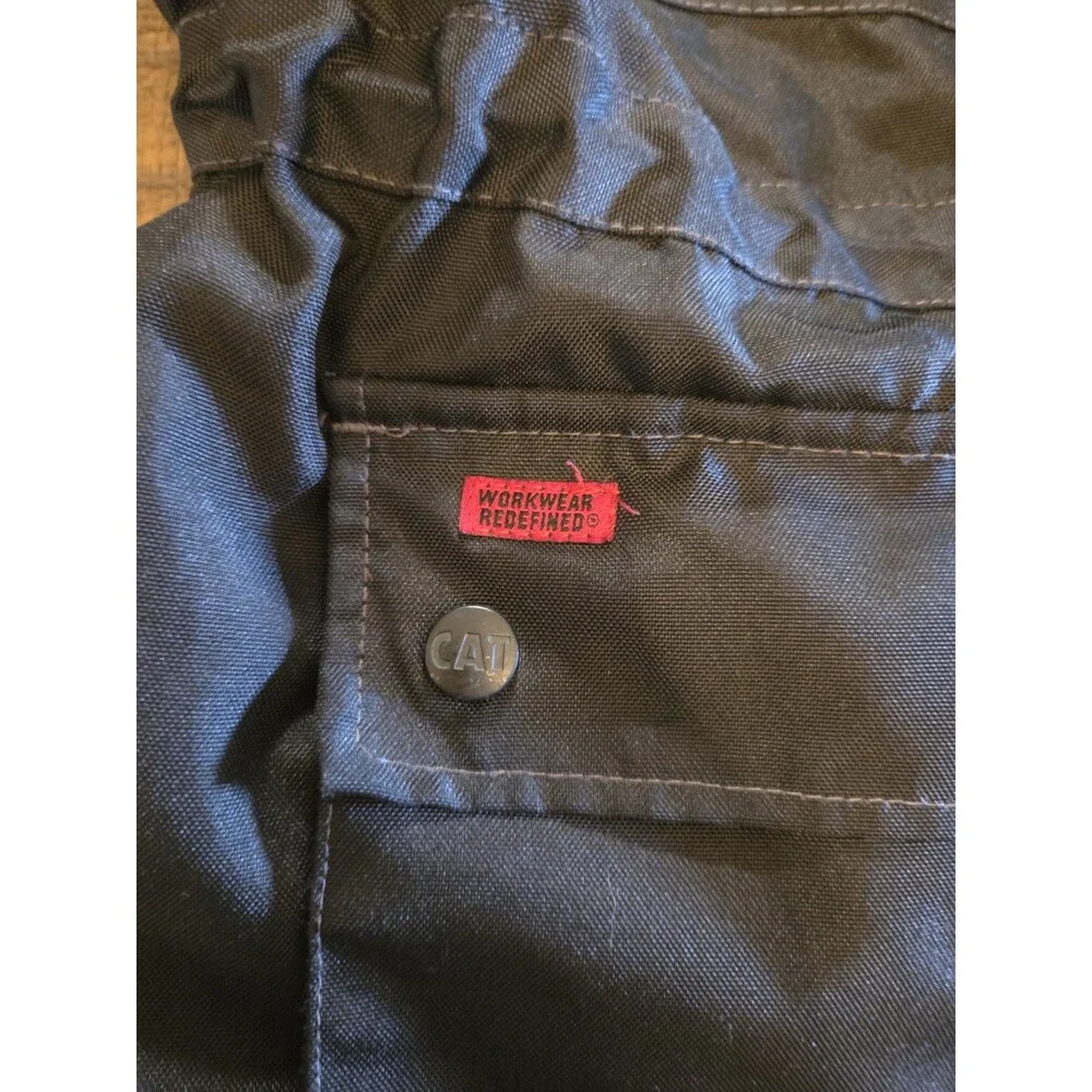 CAT Workwear Heavy Insulated Parka Coat Mens XL Black MultiPocket Zip